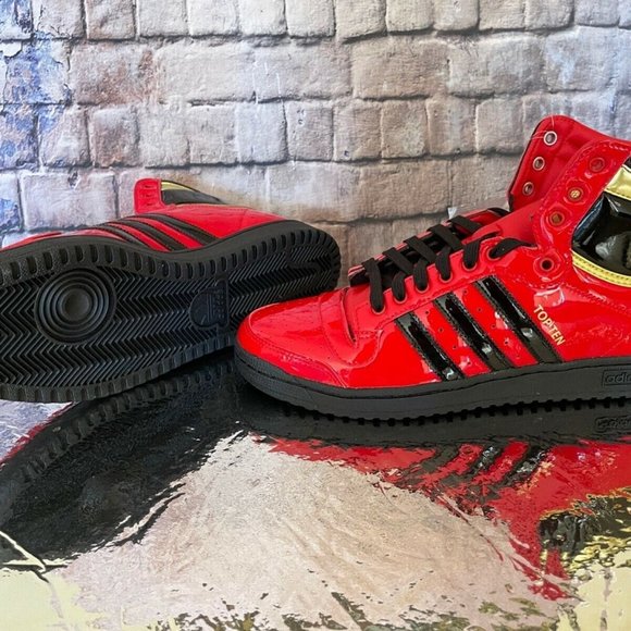 NWT- Mens Adidas Top Ten High OG #FV5501-Scarlet/Black Size 12.5 - Picture 4 of 13